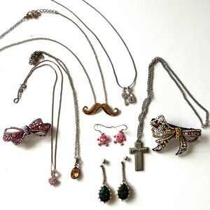 Assorted Necklaces, Hair Clips, Earinngs